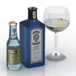 set bottles glass 3D Model Preview #6133ded8