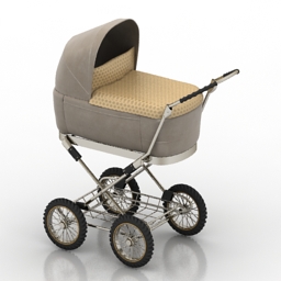 carriage baby retro 3D Model Preview #deb2f471