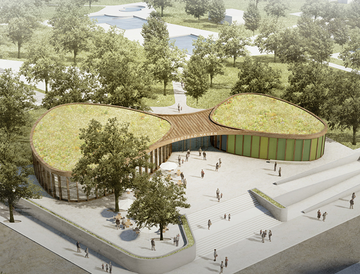 Recreation Center by nps tchoban voss, Nauen, Germany