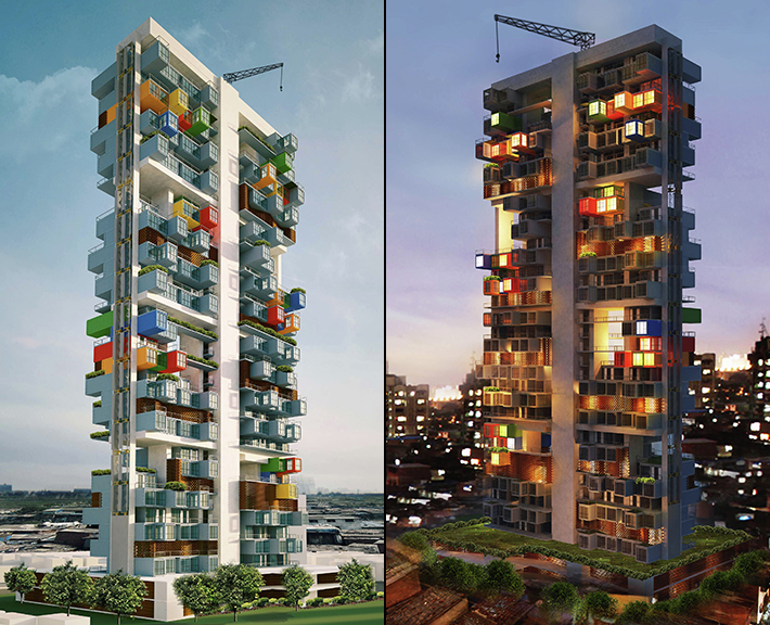 Radical shipping container skyscraper, Mumbai, India
