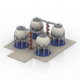 building industrial gaz 3D Model Preview #98ecdc9e