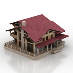 house wood stone 3D Model Preview #a8612df6