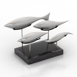 figurine fishes 3D Model Preview #ffe4ac63