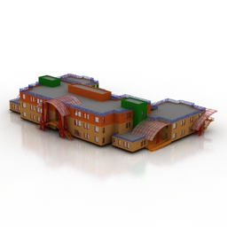 kindergarten building 3D Model Preview #f22d0cf1