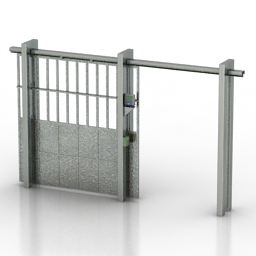 gate industrial sliding doors 3D Model Preview #6b64664d