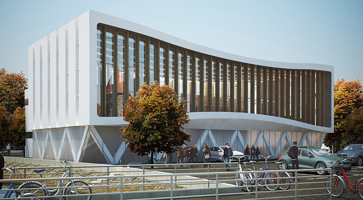 Gymnasium by Amat & Saint-Val, Yverdon-les-Bains, Switzerland