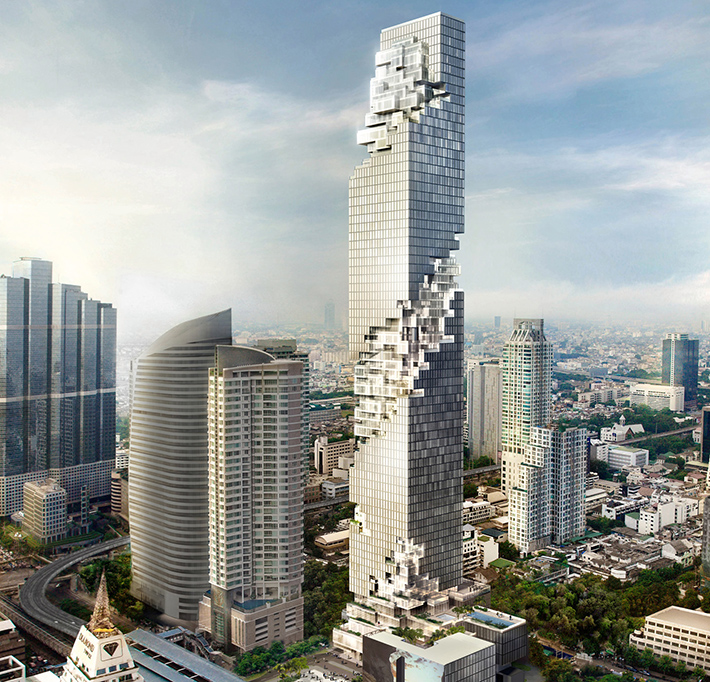 MahaNakhon tower by Buro Ole Scheeren, Bangkok, Thailand