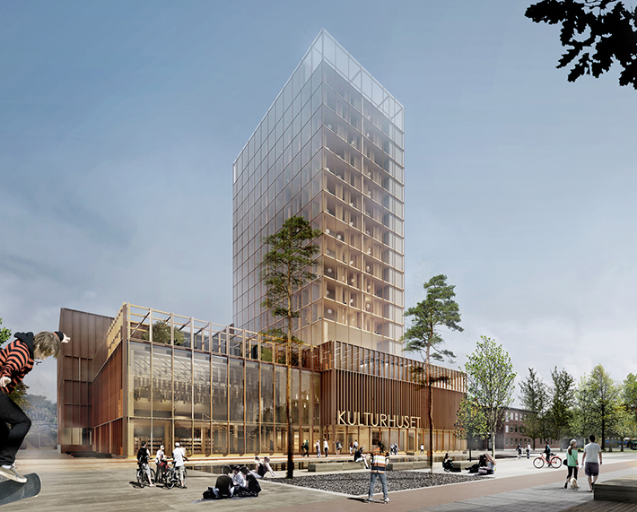 Nordic region's tallest timber building, Skelleftea, Sweden