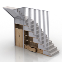 stair shelves 3D Model Preview #300136ed