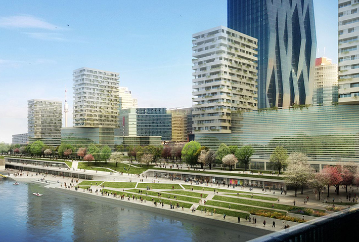 Riverside Copa Cagrana masterplan for Vienna, Austria