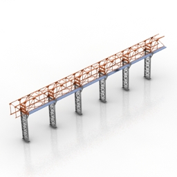 overpass estacade steel construct 3D Model Preview #ba408017