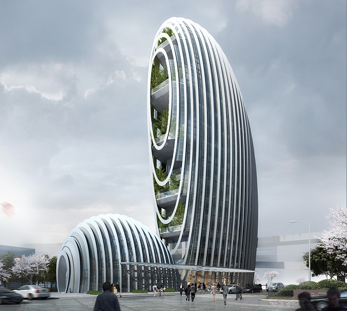 Taipei Nangang office tower by Aedas, Taipei, Taiwan