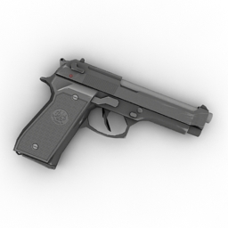 gun beretta m9 black 3D Model Preview #17ff6c0d