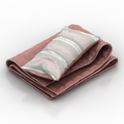 bedspread and pillow 3D Model Preview #f3842776