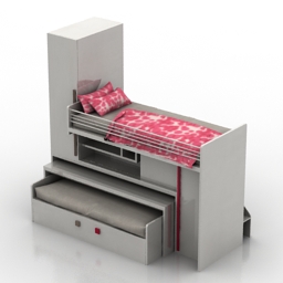 bed dielle cameretta k12 3D Model Preview #ced99317