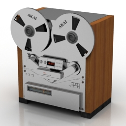 recorder reel tape recorder akai gx-747 silver 3D Model Preview #84362f87