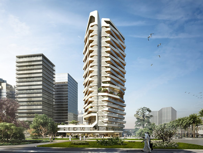 Wafra residential tower by UNStudio, Lusail, Qatar