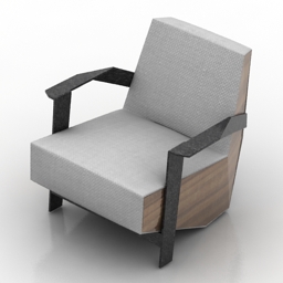 armchair wood 3D Model Preview #7f405f4e