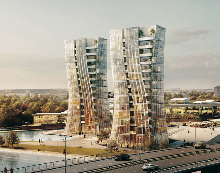 Blekerij Woven Towers by Aedas, Kortrijk, Belgium