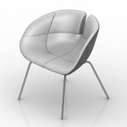 armchair white 3D Model Preview #87b734a9