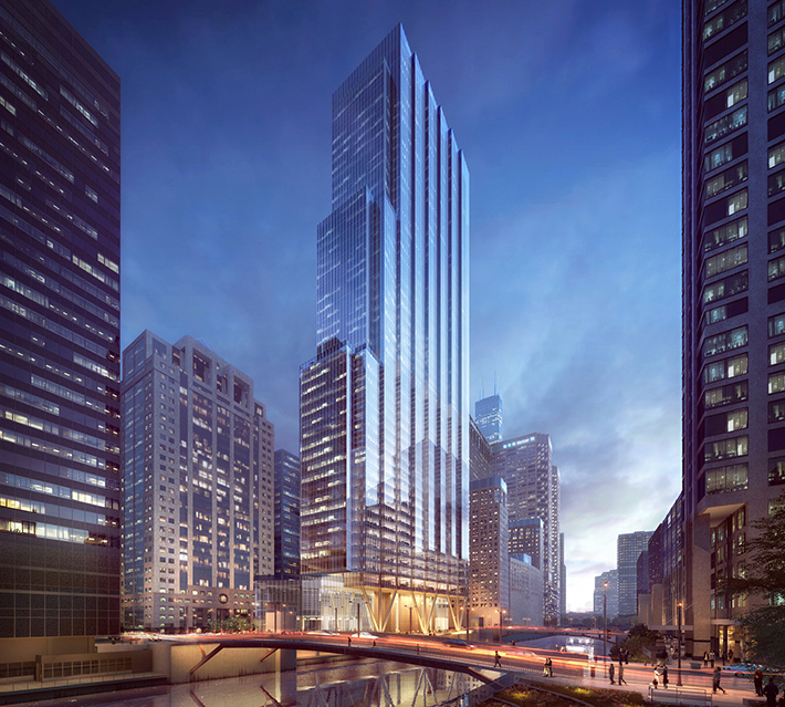 110 North Wacker Drive office tower, Chicago, USA