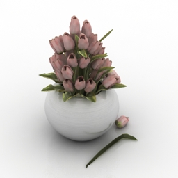 vase tulips 3D Model Preview #84afb02d