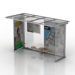 bus stop heritage 3 m 40 cm by aloesred 3D Model Preview #a3173c95