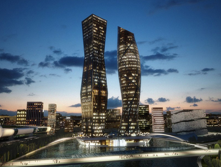 Two Pillars of Eastlake mixed-use complex, Hangzhou, China