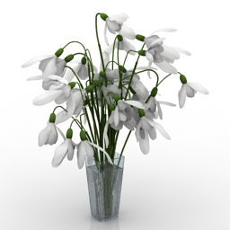 vase flowers 3D Model Preview #dcb55862