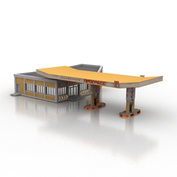 gas station building 3D Model Preview #ca1f1288
