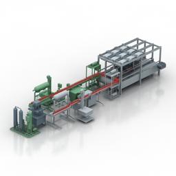 conveyor production line 3D Model Preview #2cd4ee36