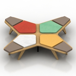 bench airbench small cross 3D Model Preview #615bb4f8