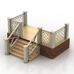 porch stair fence 3D Model Preview #7ba12e76