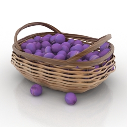 plums wicker basket 3D Model Preview #cc260516