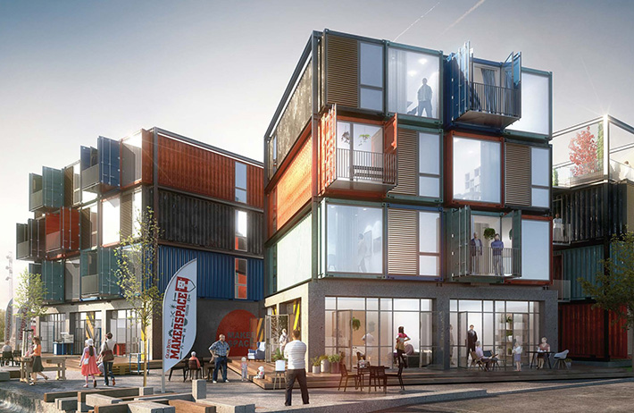 Beat Box container apartments by Arkitema Architects, Roskilde, Denmark