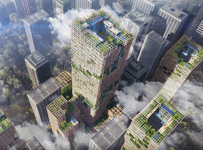 World's first supertall wood structured skyscraper, Tokyo, Japan
