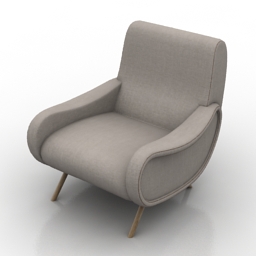 armchair cassina lady 720 3D Model Preview #f1a34c92