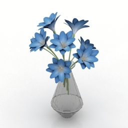 vase flowers 3D Model Preview #f64ef3ee