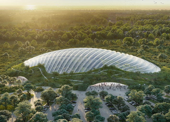 World's largest single-domed tropical greenhouse, Pas-de-Calais, France