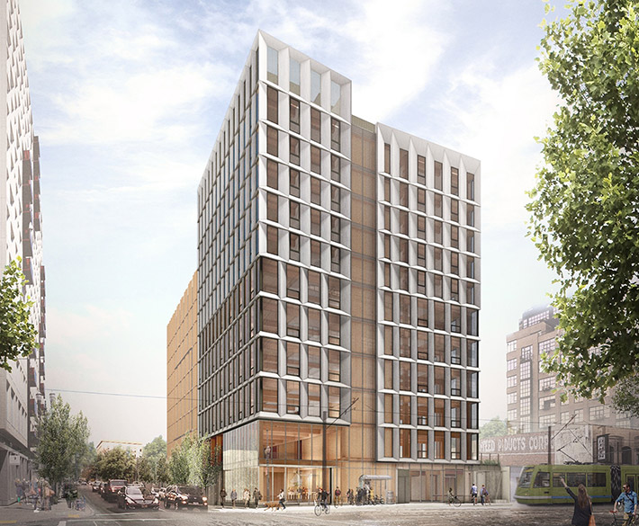 'Framework' timber building, Portland, United States