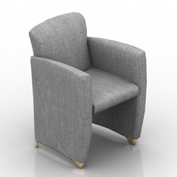 armchair white 3D Model Preview #d75b2fa2