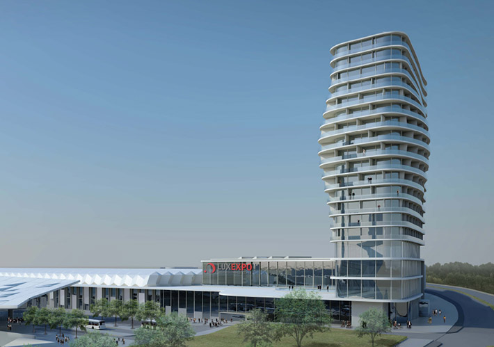 New trade center and train station, Kirchberg, Luxembourg