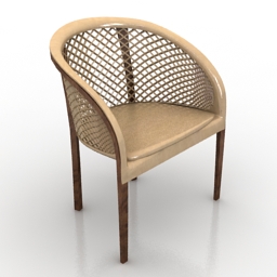 armchair electra wood chair busnelli 3D Model Preview #1e5c2df9