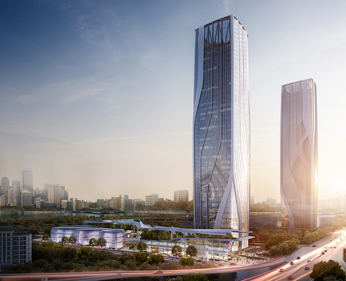 Zhangjiang City Gate by UM Architects, Shanghai, China
