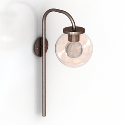 sconce big bulb opal 3D Model Preview #f50071b7