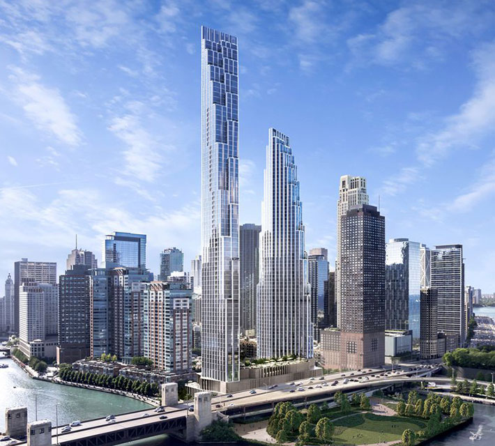 400 N Lake Shore Drive towers by SOM, Chicago, USA