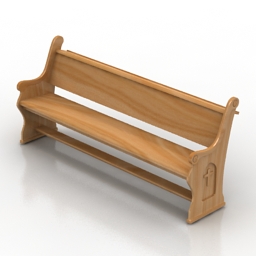 bench church 3D Model Preview #3b3ee705