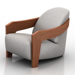 armchair blanche moko 3D Model Preview #f8df4921