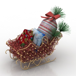 3D Christmas sleigh preview