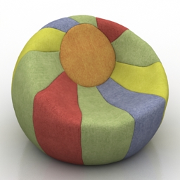 armchair kids pouf bag chamomile 3D Model Preview #4e7aea57